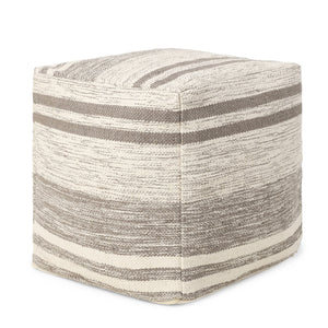 · REDEARTH · Tufted Pouf Ottoman with Filler Textured Storage Cube Bean Bag Pouffe Footrest for Living Room, Bedroom, Nursery, Kidsroom; 100% Cotton (17.5"X17.5"X17.5", Melange Delight Taupe)