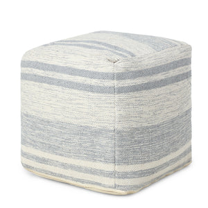 · REDEARTH · Tufted Pouf Ottoman with Filler Textured Storage Cube Bean Bag Pouffe Footrest for Living Room, Bedroom, Nursery, Kidsroom; 100% Cotton (17.5"X17.5"X17.5", Melange Delight Gray)