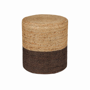 · REDEARTH · Cylindrical Pouf Foot Stool Ottoman - Jute Braided Pouffe Poof Accent Sitting Footrest for The Living Room, Bedroom, Nursery, Patio, Lounge & Other Rooms (14.5”x14.5”x16”; Natural Acorn)