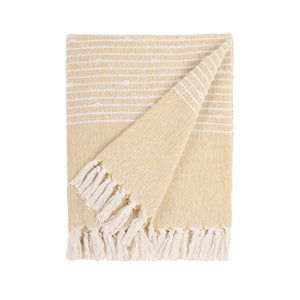 · REDEARTH · Classic Throw Blanket 100% Cotton - Medium Weight with Long-Lasting Fabric for Home & Outing Purpose - Soft Comfortable Feather Touch Housing Furnishing (50"x60"; Mustard)
