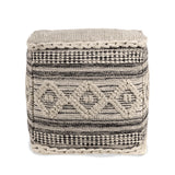 UNSTUFFED Pouf Ottoman Cover. REDEARTH · Textured Boho Storage Cube Poof Decorative Pouffe Farmhouse Footrest Accent Footrest for Living Room, Bedroom;100% Cotton (18"X18"X18", Diamond Virgule Black)