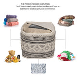 UNSTUFFED Pouf Ottoman Cover. REDEARTH · Textured Boho Storage Cube Poof Decorative Pouffe Farmhouse Footrest Accent Footrest for Living Room, Bedroom;100% Cotton (18"X18"X18", Diamond Virgule Black)