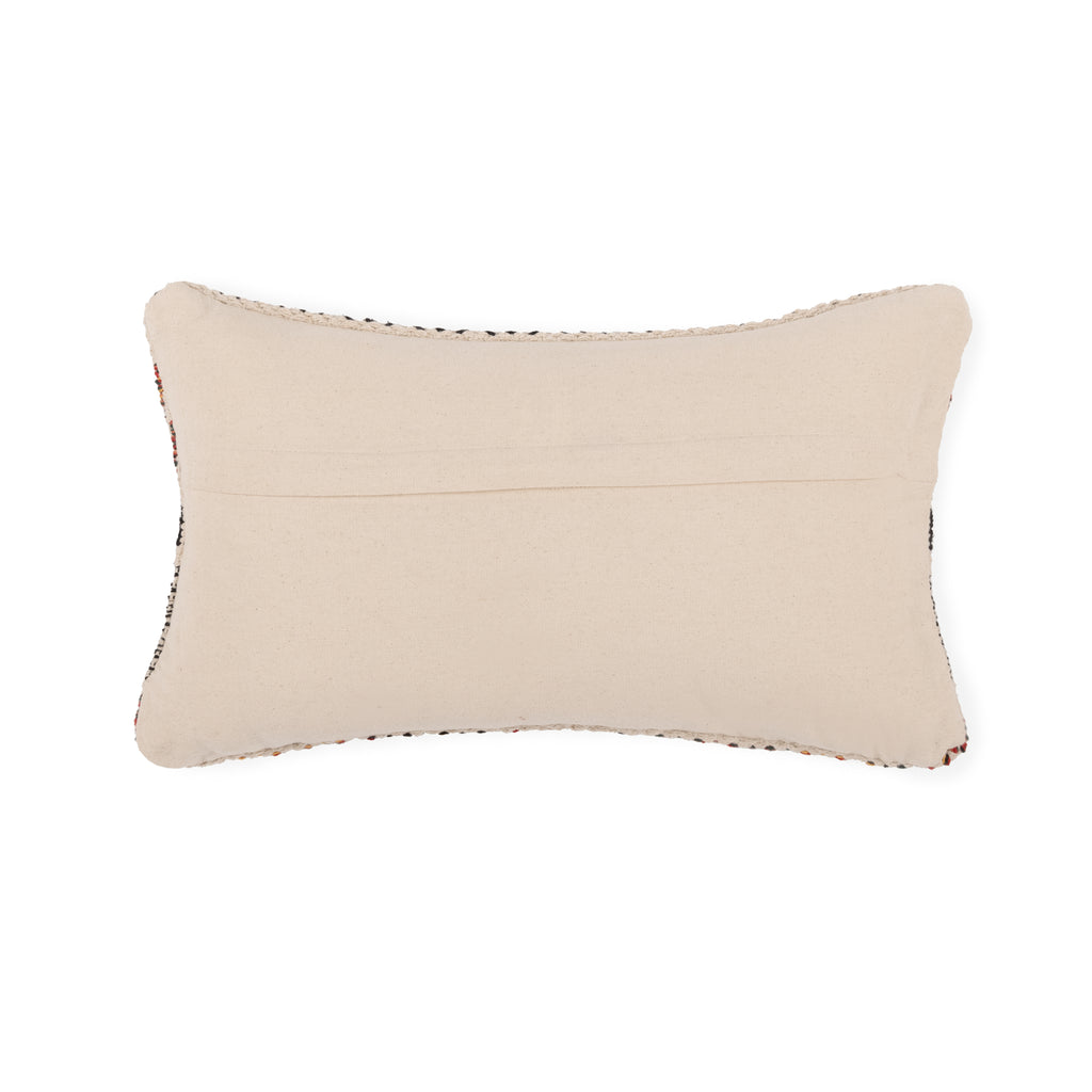 · REDEARTH · Boho Textured Throw Pillow Cushion Covers - Lumbar Woven Tufted Decorative Farmhouse Cases Set for Couch, Sofa, Bed, Chair, Dining, Patio, Outdoor; 100% Cotton (12"x20", Multi) Pack of 2