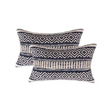 · REDEARTH · Boho Textured Throw Pillow Cushion Covers - Lumbar Woven Tufted Decorative Farmhouse Cases Set for Couch, Sofa, Bed, Chair, Dining, Patio, Outdoor; 100% Cotton (12