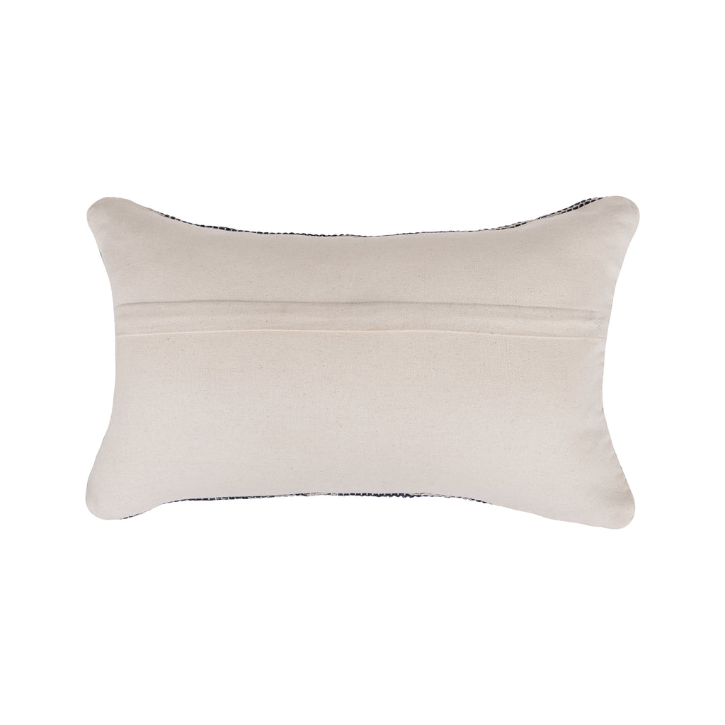 · REDEARTH · Boho Textured Throw Pillow Cushion Covers - Lumbar Woven Tufted Decorative Farmhouse Cases Set for Couch, Sofa, Bed, Chair, Dining, Patio, Outdoor; 100% Cotton (12"x20", Indigo) Pack of 2