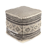 UNSTUFFED Pouf Ottoman Cover. REDEARTH · Textured Boho Storage Cube Poof Decorative Pouffe Farmhouse Footrest Accent Footrest for Living Room, Bedroom;100% Cotton (18"X18"X18", Diamond Virgule Black)