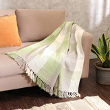 REDEARTH Classic Throw Blanket -Twill medium weight soft lap bed throw for sofa bed couch chairs loveseats car, living, indoor/ outdoor use 100% Cotton (50"x60"; Plaids Kiwi)