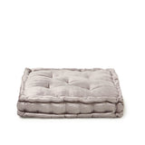 · REDEARTH · Velvet Floor Pillows-Premium Rayon Cotton Velvet Washable Plush Extra Soft Square seat Cushion with Handle for Dining, Patio, Office, Hardwood Floor (18x18x4; Light Gray) Single Pack