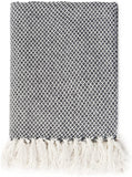 REDEARTH Classic Throw Blanket -medium weight soft lap blanket for sofa bed couch chairs loveseats car, living, indoor/ outdoor use 100% Cotton (50"x60"; Dark Gray)