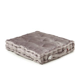 · REDEARTH · Velvet Floor Pillows-Premium Rayon Cotton Velvet Washable Plush Extra Soft Square seat Cushion with Handle for Dining, Patio, Office, Hardwood Floor (18x18x4; Light Gray) Single Pack