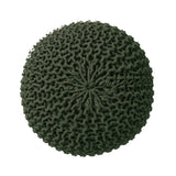 · REDEARTH · Round Hand Knitted Pouf - Foot Stool Bean Bag Ottoman - Cord Boho Pouffe - Poof Accent Beanbag Footrest for Living Room - Bedroom - Patio - Lounge (19.5"x19.5"x14") - Olive
