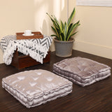 · REDEARTH · Velvet Floor Pillows-Premium Rayon Cotton Velvet Washable Plush Extra Soft Square seat Cushion with Handle for Dining, Patio, Office, Hardwood Floor (18x18x4; Light Gray) Single Pack