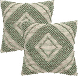 · REDEARTH · Boho Textured Throw Pillow Cushion Covers - Woven Tufted Decorative Farmhouse Cases Fall Set for Couch - Sofa - Bed - Dining - Patio - 100% Cotton (18