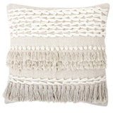· REDEARTH · Tufted Throw Pillow Cushion Covers - Boho Textured Woven Decorative Cases Set for Couch - Sofa - Bed - Farmhouse - Chair - Patio - Outdoor - car - 100% Cotton (18x18 ; Natural) Pack of 2