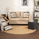 REDEARTH Hand Knitted Cable Pouf Ottoman Dark Gray