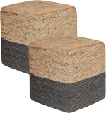 REDEARTH Poufs & Ottomans Natural Gray Cube - Two Pack-S20