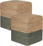 REDEARTH Poufs & Ottomans Natural Olive Cube - Two Pack-S22
