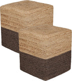 REDEARTH Poufs & Ottomans Natural Acorn Cube - Two Pack-S24