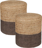REDEARTH Poufs & Ottomans Natural Acorn Cylinder - Two Pack-S32