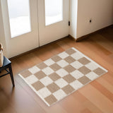 · REDEARTH · Jute Cotton Area Rug, Sustainable Handwoven, Non-Shedding, Soft & Durable – Reversible, Neutral Tones for Home Décor in Living Room, Dining, Bedroom (Gridstone Natural, 2'x3'), Set of 2