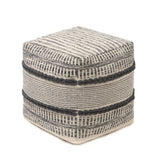 REDEARTH Tufted Cube Pouf Ottoman with Filler Chevron Gage With Filler