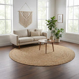REDEARTH Braided Jute Area Rug 10' (Round)