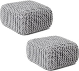 REDEARTH Poufs & Ottomans Low Cube Light Gray-S39