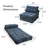 REDEARTH Boneless Folding Sofa Bed — Cielo Chenille Navy Blue
