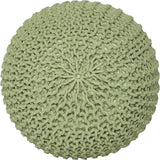 REDEARTH Hand Knitted Cable Pouf Ottoman Circular Kiwi