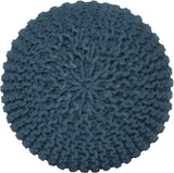 REDEARTH Hand Knitted Cable Pouf Ottoman Circular Teal