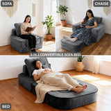 REDEARTH Boneless Floor Sofa Bed — Lumen Velvet Dark Gray