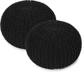 REDEARTH Poufs & Ottomans Circular Black-S12