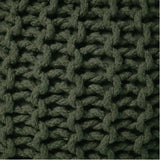 REDEARTH Hand Knitted Cable Pouf Ottoman Circular Olive