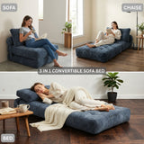 REDEARTH Boneless Folding Sofa Bed — Cielo Chenille Navy Blue