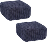 REDEARTH Poufs & Ottomans Low Cube Navy Blue-S40