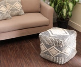 REDEARTH Tufted Cube Pouf Ottoman with Filler Cube Diamond Medley Gray With Filler