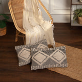 REDEARTH Tufted Boho Throw Pillow Covers Diamond Medley Black