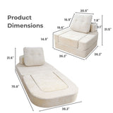 REDEARTH Boneless Floor Sofa Bed — Lumen Velvet Cream