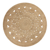 · REDEARTH · Round Area Rug - 5 Feet Braided Scalloped Abaca Embrace Natural Jute Rug- Artisan Made Boho Jute Patterned Rugs for Bedroom, Kitchen, Living Room, Farmhouse, Handmade Vintage Décor