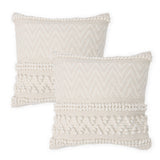 REDEARTH Tufted Boho Throw Pillow Covers Boho Chic Natural