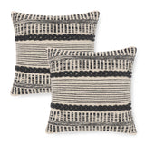 REDEARTH Tufted Boho Throw Pillow Covers Chevron Gage Dark Gray