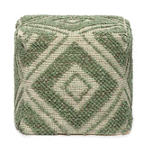 REDEARTH Tufted Cube Pouf Ottoman with Filler Solitaire Lozenge Kiwi With Filler