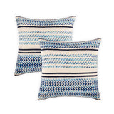 REDEARTH Tufted Boho Throw Pillow Covers Serenity Twill Indigo