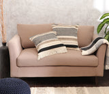 REDEARTH Tufted Boho Throw Pillow Covers Chevron Maze Black