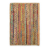 · REDEARTH · Jute Cotton Chindi Area Rug - 2'x3' Rectangular Rug, Handwoven, Non-Shedding, Soft & Durable – Multi Tones for Home Décor in Living Room, Dining Room, Bedroom, Set of 2