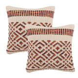 REDEARTH Boho Textured Throw Pillow Cushion Covers - Woven Tufted Decorative Farmhouse Cases Set for Couch - Sofa - Dining - Outdoor - 100% Cotton (18