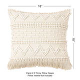 REDEARTH Tufted Boho Throw Pillow Covers Scandi Chic Natural