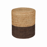 REDEARTH Cylindrical Pouf Foot Stool Ottoman - Jute Braided Pouffe Poof Accent Sitting Footrest for The Living Room, Bedroom, Nursery, Patio, Lounge & Other Rooms (14.5”x14.5”x16”; Natural Acorn)