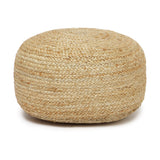 REDEARTH Jute Braided Pouf Ottoman Low Circular Natural - Two Pack