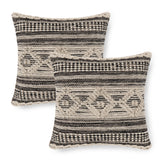 REDEARTH Tufted Boho Throw Pillow Covers Diamond Virgule Black